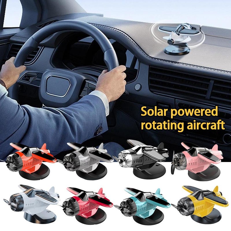 Car Dashboard Drifting Rotating Airplane Ornament, Drifting Solar Rotating Airplane Ornaments for Car Interior Dashboard Accessories Gifts - Image 2